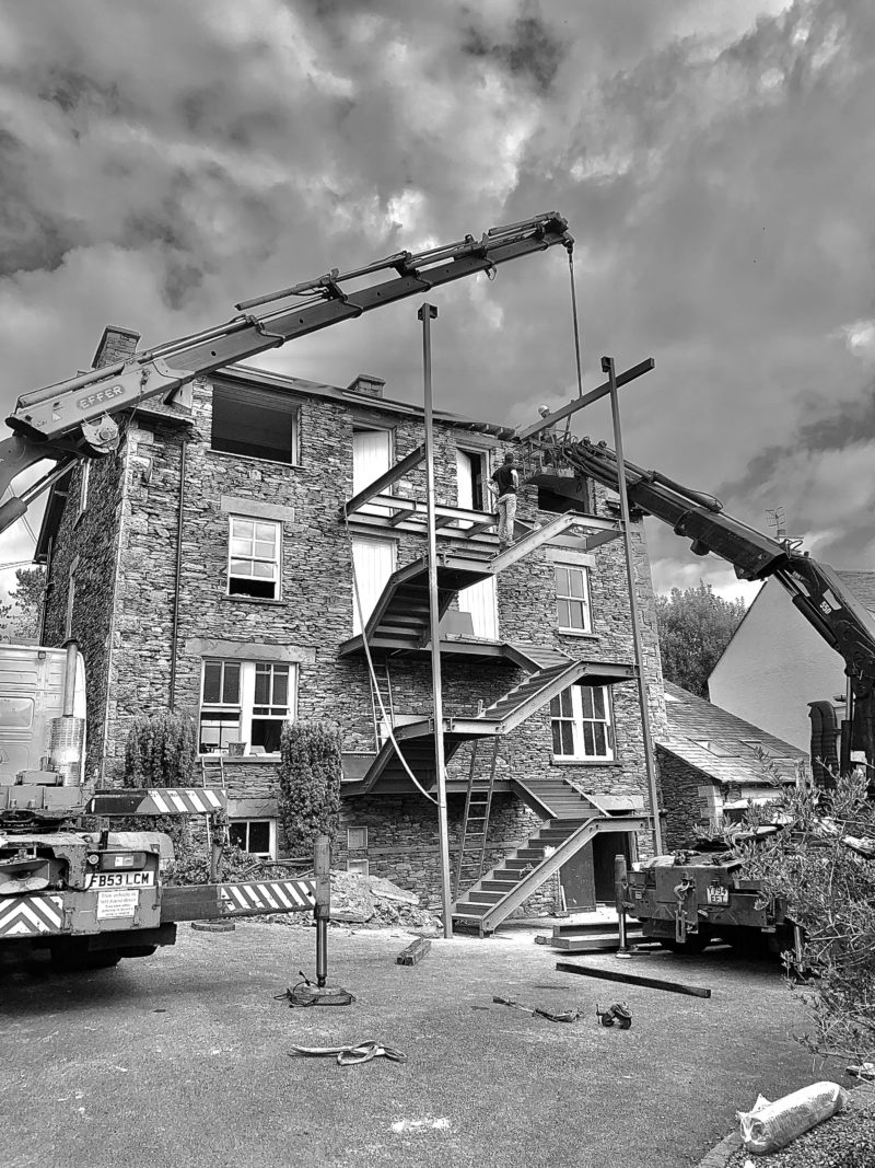 Pattinson House external staircase under construction